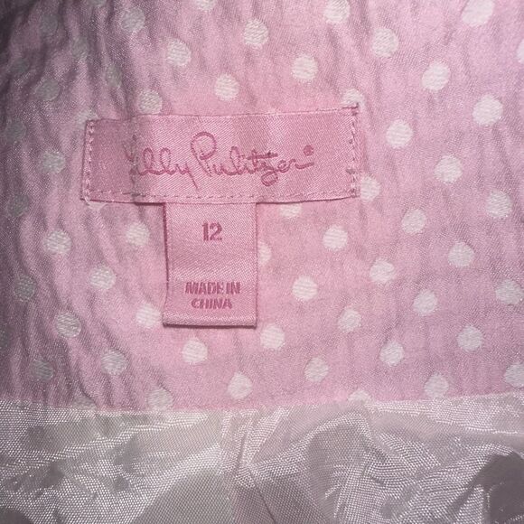 Womens LILLY PULITZER Size 12 Jacket Blazer Preppy Classic Pink Polka dot - Picture 6 of 7